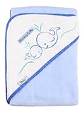 Mommy & Me, 36"x30" Velour Hooded Towel, Whale (blue), Frenchie Mini Couture by Frenchie Mini Coutur