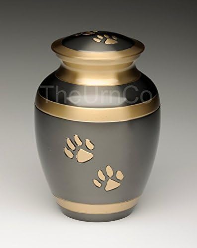 TheUrnCo Exclusive "Double Paw" Small Dog Cremation Urn 100% Brass