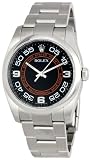 Rolex No Date Black Arabic Dial Orange Concentric Circle Mens Watch 116000BKCOAO