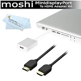Moshi MiniDisplay Port to HDMI Adapter with Audio + 6 foot HDMI A/V Cable for 1080p Resolution + BONUS ButterflyPhoto Micro Fiber Cleaning Cloth