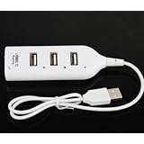 White High Speed 4 Port Mini USB 2.0 Network Hub For Laptop PC