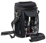 True Fabrications Outdoor Picnic Set and Wine Tote (includes 2 glasses, 1 cheese board, 1 cheese knif, 1 corkscrew, and is an insulated wine cooler for 2 wine bottles)