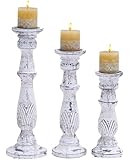 Deco 79 Wood Candle Stand, 18 by 15 by 12-Inch, Set of 3