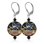 Made with Swarovski Elements® Crystal & Cloisonne Bead Sterling Silver 1.5" Long Drop Earrings