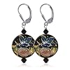 Made with Swarovski Elements� Crystal & Cloisonne Bead Sterling Silver 1.5" Long Drop Earrings