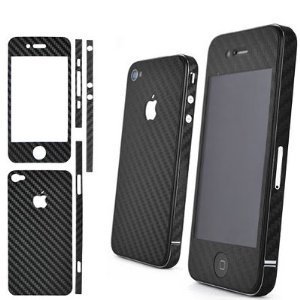niceEshop(TM) Full Body Skin Wrap for Apple iPhone 4 4S(Black) with Screen Protector