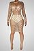 Womens Sexy Long Sleeve See Through Sequins Bodycon Party Club Split Dress