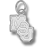 Mississippi State University MSU Diagonal 3/8 Pendant (Silver)