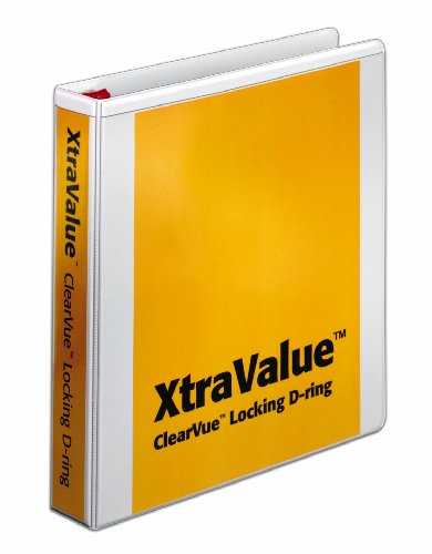 TOPS Cardinal XtraValue ClearVue Locking D-Ring Binder, 1.5 Inch, White, (19020)