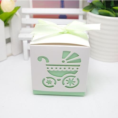 50pcs Laser Cut Pearl Paper Party Wedding Favor Ribbon Candy Boxes Gift Box (17 Style)
