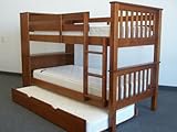 Bookcase Bunk Bed Twin over Twin Mission style Expresso + Twin Trundle