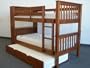 Bookcase Bunk Bed Twin over Twin Mission style Expresso + Twin Trundle