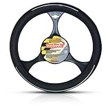 STEERING WHEEL COVER - BLACK WITH CHROME TRIM
