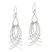 .925 Sterling Silver Curve Fashion Drop Earrings