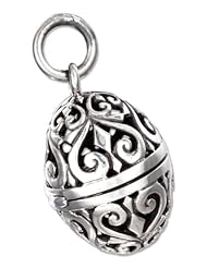 Sterling Silver Antiqued Filigree Egg Locket