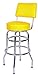 Richardson Seating Double Ring Swivel Bar Stool with Back Chrome Frame and Seat, Yellow, 30