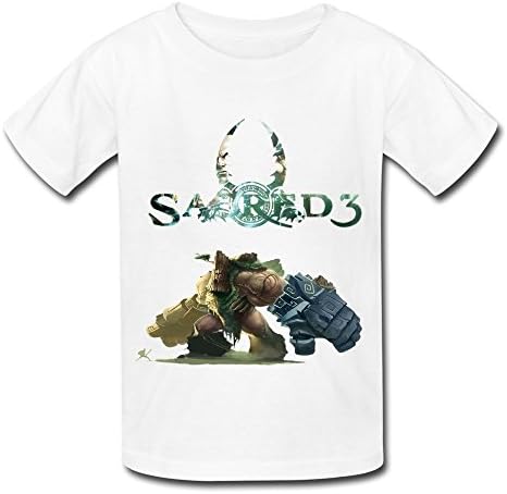 Enocho Youth Sacred 3 Logo Character Kids Boys And Girls T-Shirt - L White