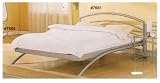 Queen size Streamlined glossy silver platform bed