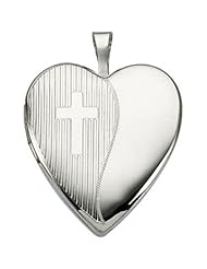 Heart Locket with Cross in 14k Yellow Gold