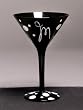 Personalitini - Monogram Black Polka Dot Martini Glass - M Personalitini - Monogram Black Polka Dot Martini Glass - M