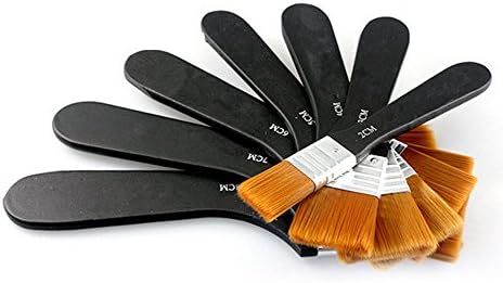 DRIFT Direct 7pcs Nylon Square-Wash Paintbrushes Paint Brush Set Oil Paint Painting Brush Artist Watercolor Acrylic Oil Painting Supplies With Wood Handles