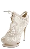 Sydney Lace Triple Platform Ankle Boots NUDE