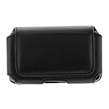 GTMax Black Horizontal Large Slim Leather Pouch Case with Belt Clip for AT& ....