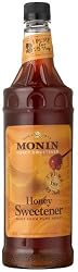 Monin Honey Sweetened Syrup, 33.8-Ounce Plastic Bottle (Pack of 4)