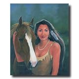 Native American Indian Girl With Horse Home Decor Wall Picture 16x20 Art Print