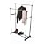 Double Adjustable Height Clothes Rail with Shoe Shelf Storage Furniture