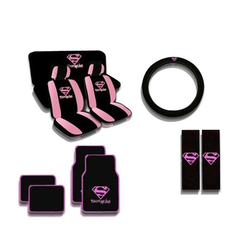 Supergirl Shield DC Comics Auto Accessories Interior Combo Kit Gift Set - 15PC On Sale