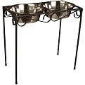 Bowls in Raised Iron Feeder - Black (L)