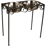 Bowls in Raised Iron Feeder - Black (L)