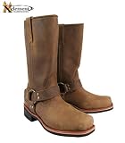 Women's Xelement Classic Harness Distressed Brown Motorcycle Boots - Size : 10