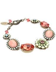 Liz Palacios "Crystales Opalos" Multi-Flower Crystal and Cabochon Chain Bracelet, 8"