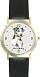 Jack Russell Terrier (MS) Dog - WATCHBUDDY&reg; DESIGNER DELUXE TWO-TONE THEME WATCH - Arabic Numbers-EVENING TWILIGHT STYLE - Gray Dial with Black Leather Strap-Size-Large ( Men's Size or Jumbo Women's Size )