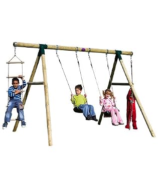 Plum Gibbon Wooden Pole Swing Set