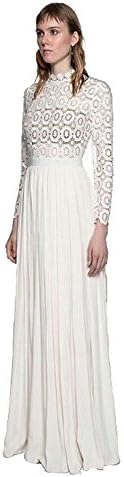 Fashionjack Floral Lace See-though Long Sleeves Slim Waist Bridesmaid Maxi Dress