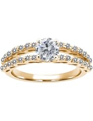1.38 Ct Round H/I and White Diamond 14K Yellow Gold Ring