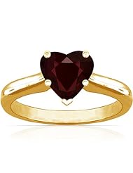18K Yellow Gold Heart Cut Ruby Solitaire Ring (GIA Certificate)