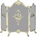 3 Fold Solid Brass Screen - Antique Brass
