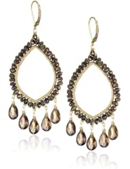 Dana Kellin Large Open Copper Quartz and Brown Cubic Zirconia Chandelier Drop Earrings