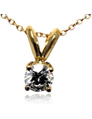 IGI Certified 14k Gold Round-Cut Diamond Pendant Necklace (0.75 cttw, H-I Color, SI2-I1 Clarity), 18"