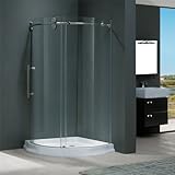 Vigo Industries VG6031CHCL40WL Frameless Round Clear Shower Enclosure, Chrome