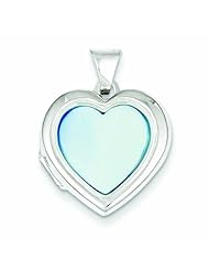 Genuine .925 Sterling Silver Blue Mop 18mm 2-Frame Heart Locket 1.6 Grams. 100% Satisfaction Guaranteed.