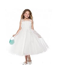 Girls  Tulle Applique Sleeveless 2015  Ball Gown Flower-Girl Dress/Wedding Dress 