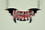 Vampire Fangs Bat Wing Necklace Gothic Deathrock Punk