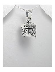 Prayer Box Locket pendant Necklace In 92.5 Sterling Silver