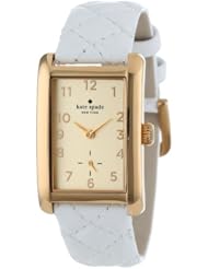 kate spade new york Womens 1YRU0141 "Cooper" Quilted White Strap Watch