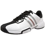adidas Men's Barricade Team Tennis Shoe,Running White/Metallic Silver/Black,10 M US